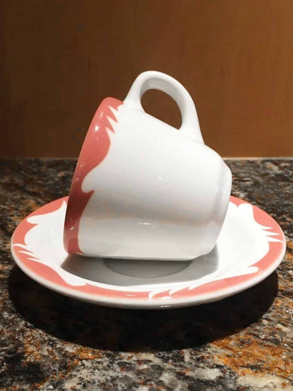 MCM J.E. Heath England Restaurant Ware Coral Wave Scroll Cup Saucer Set #1